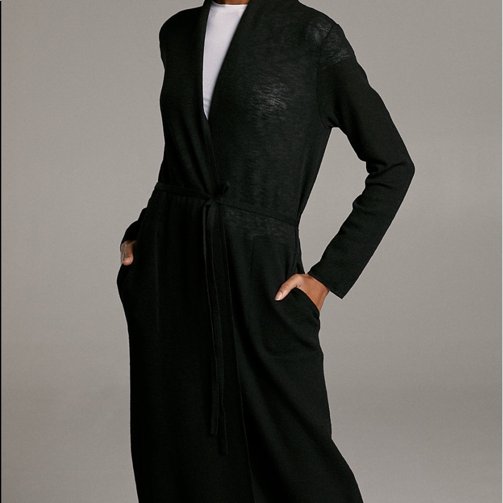 Wilfred fine knit belted cardigan